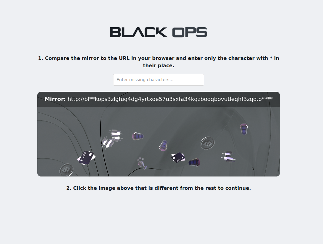 BlackOps Market Anti-Phishing CAPTCHA Verification